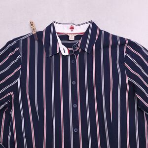 Brooks Brothers Casual Striped Long Sleeve Button Up Shirt Mens Size 12 Blue